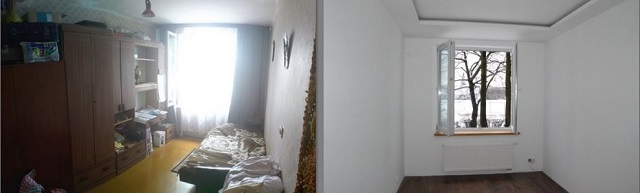 Rekonstrukce bytu před a po